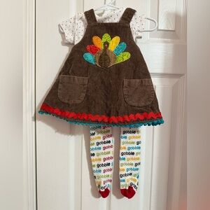 Mudpie Thanksgiving Turkey Jumper & Tights